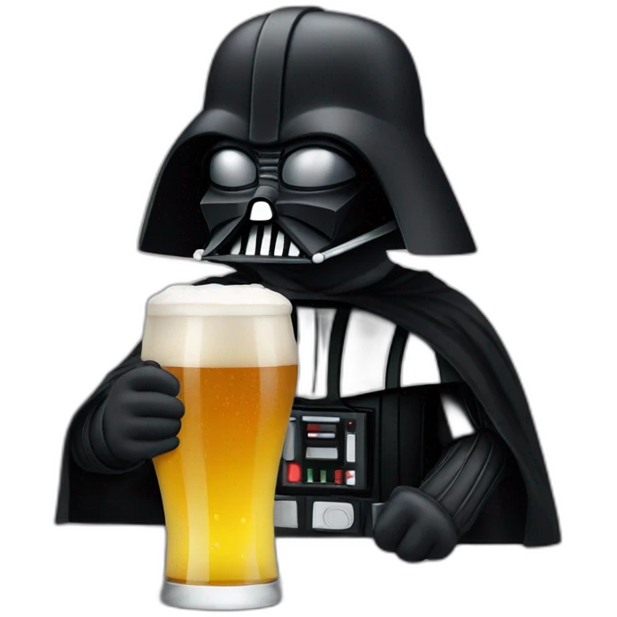 Dark vador drinking beer emoji