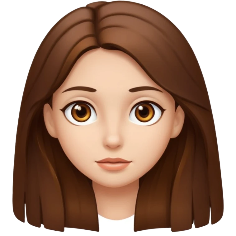 Кареглазая девочка с длинными каричневами волосами  emoji