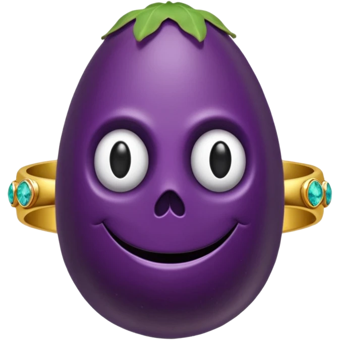 eggplant with memento mori ring around it emoji