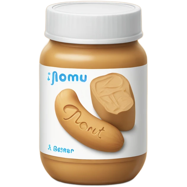 Peanut butter in aesthetic jar plain with peanut on label emoji