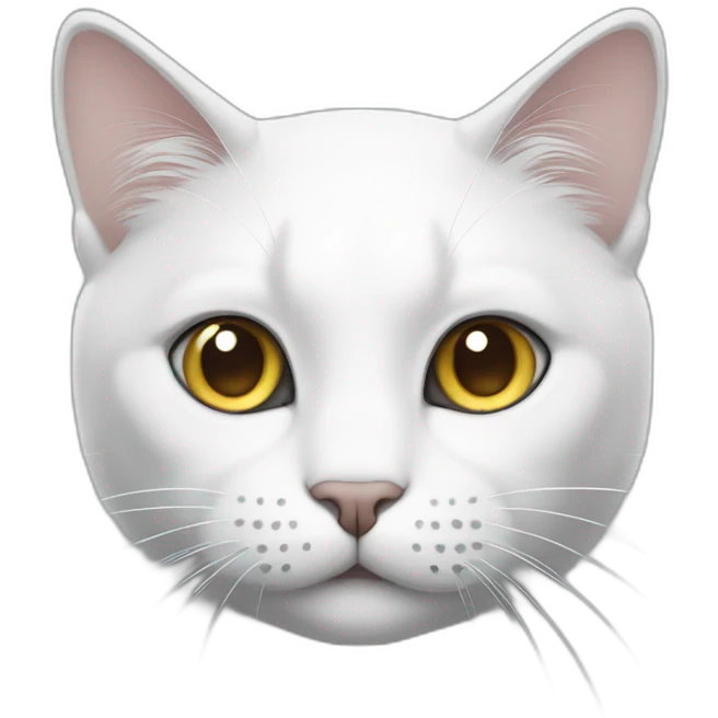 white cat with grey parts on face emoji