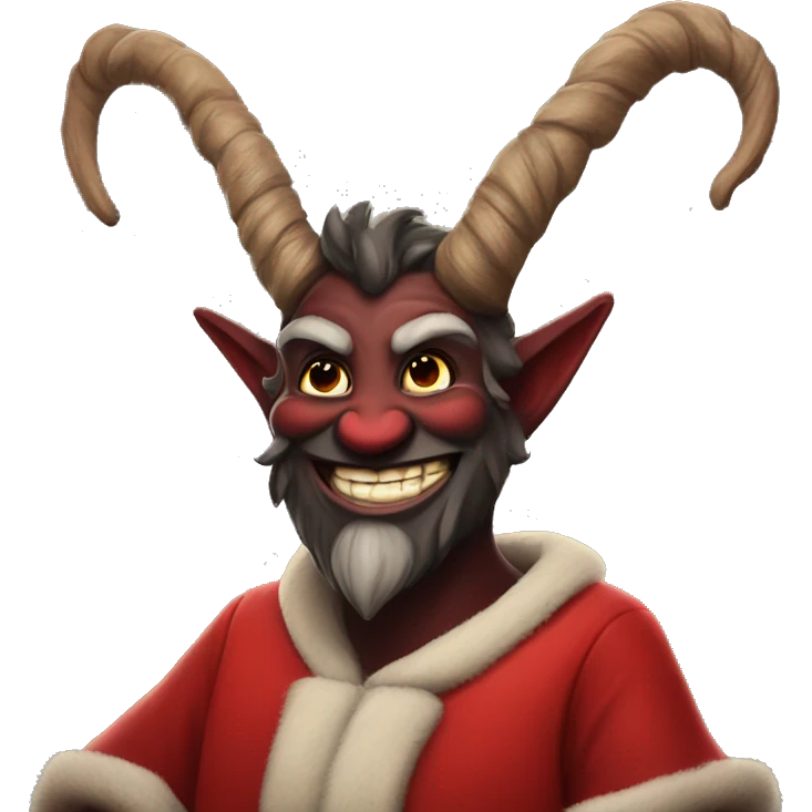happy krampus in a red robe giving a thumbs up emoji