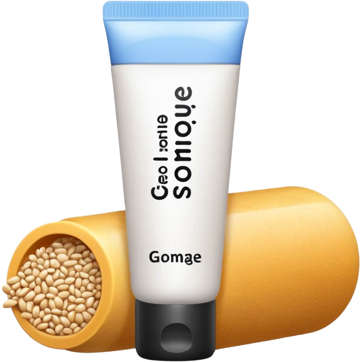 exfoliant/ gommage  grain avec ecriture emoji