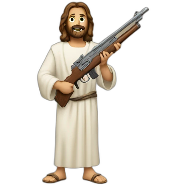 Jesus with a shotgun emoji