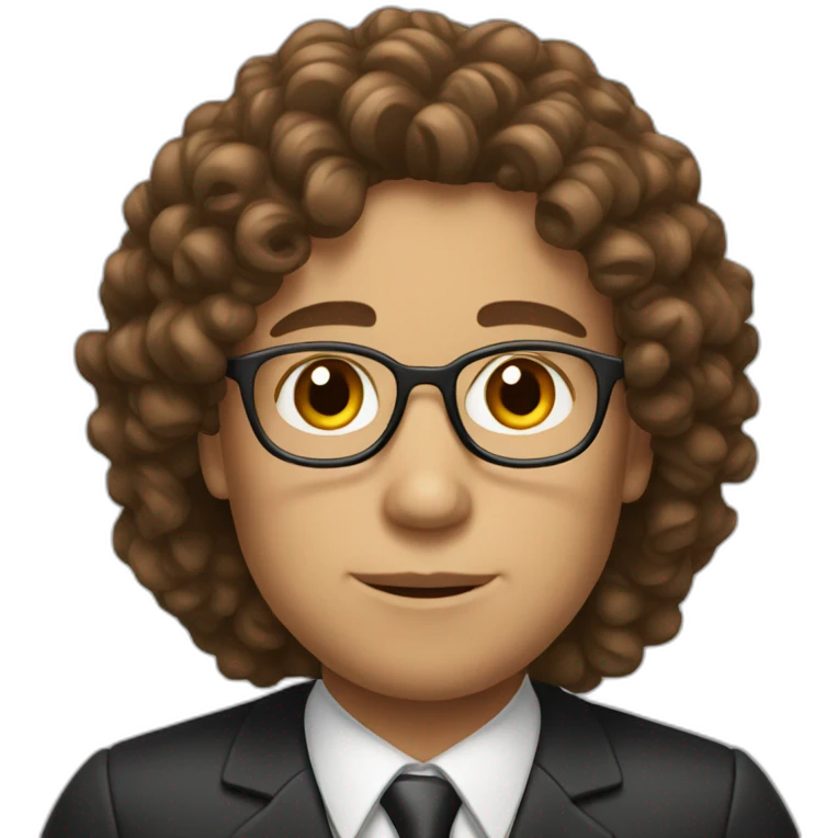 lawyer with curly brown hair emoji