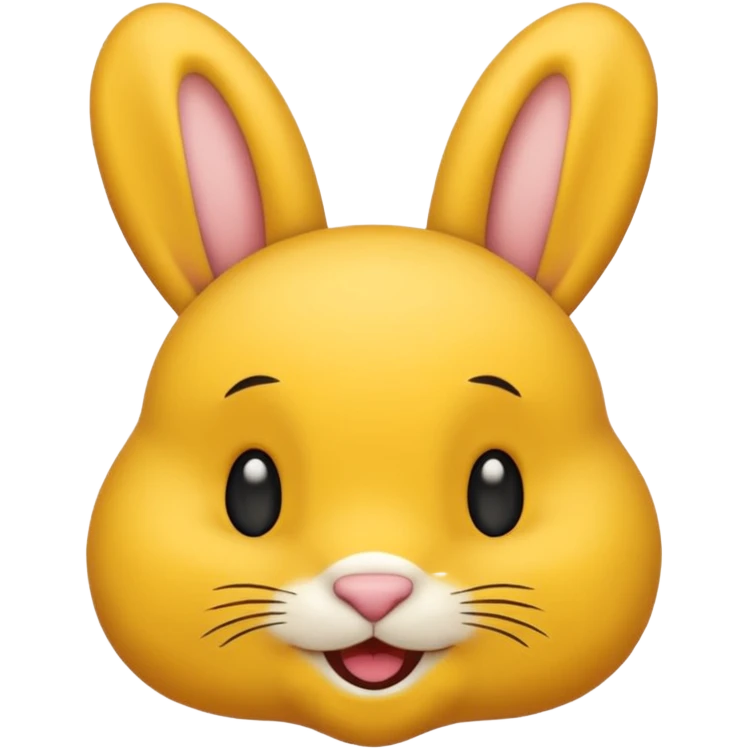 emoji d'une tête de lapin jaune et noire qui dit bonjour emoji