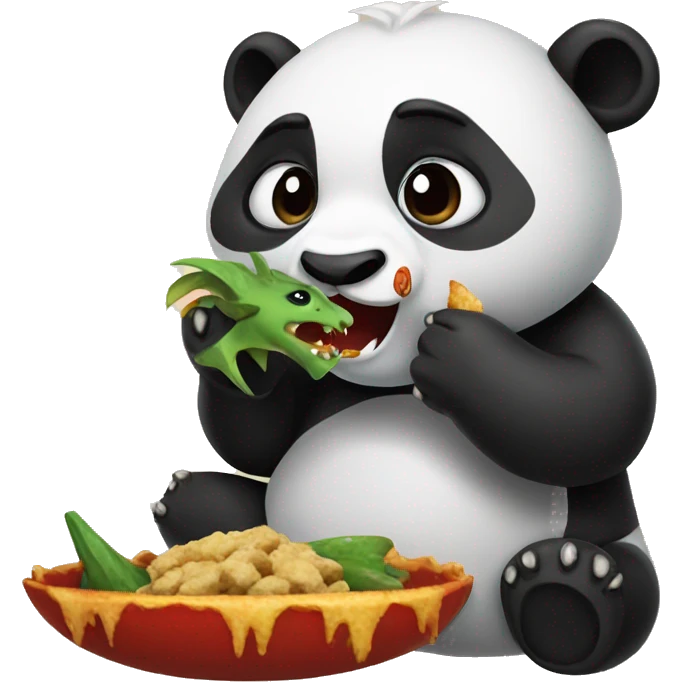 Panda eating a dragon  emoji