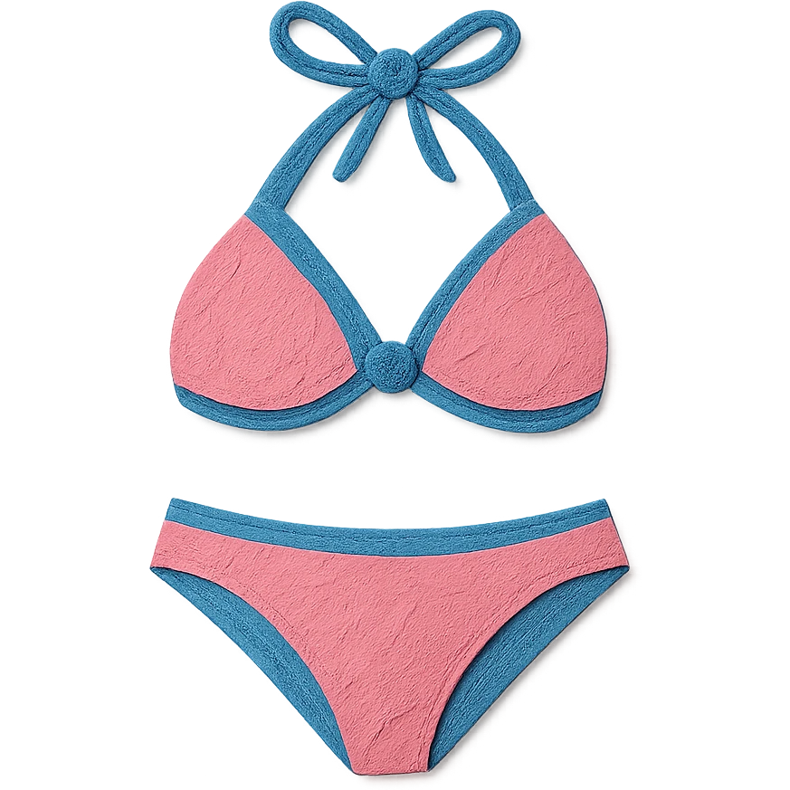 illustration of a bikini in paper-craft style emoji