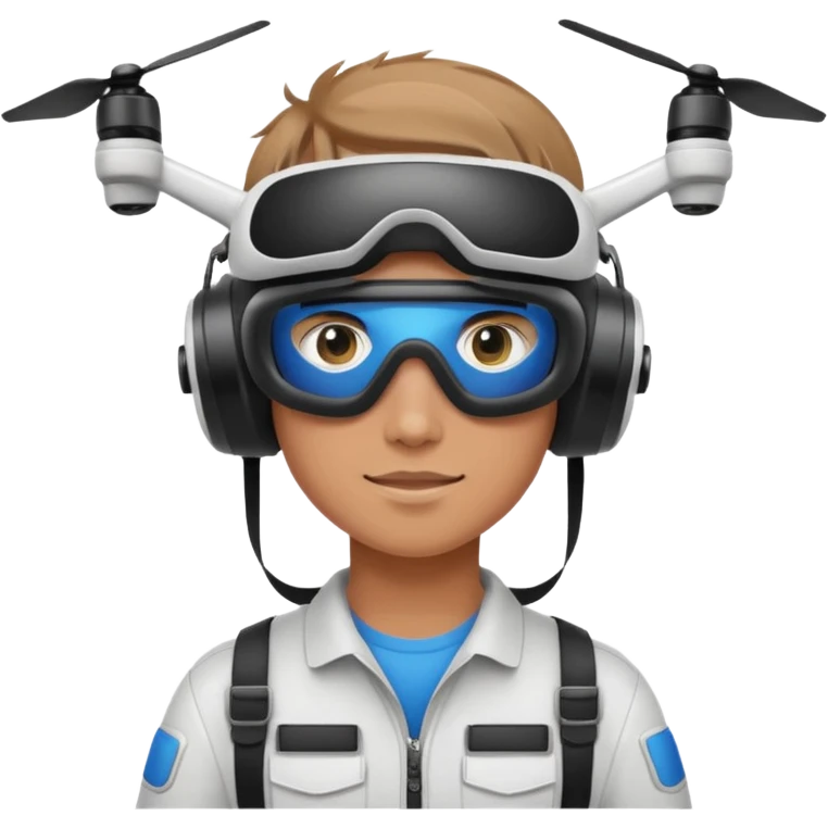 Teen with FPV goggles,Drone Pilot emoji