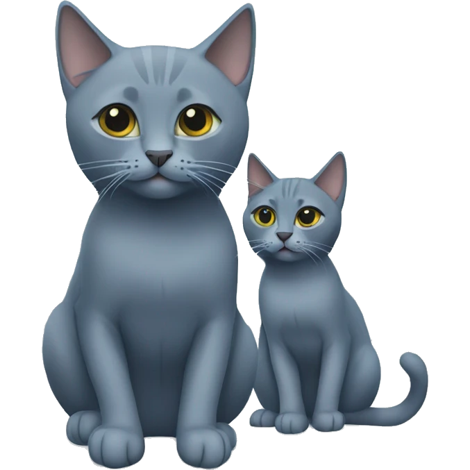 Two Russian Blue cats in snow emoji