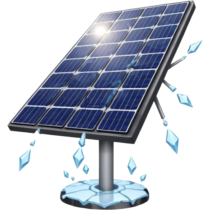 solar panel being hit by hail emoji