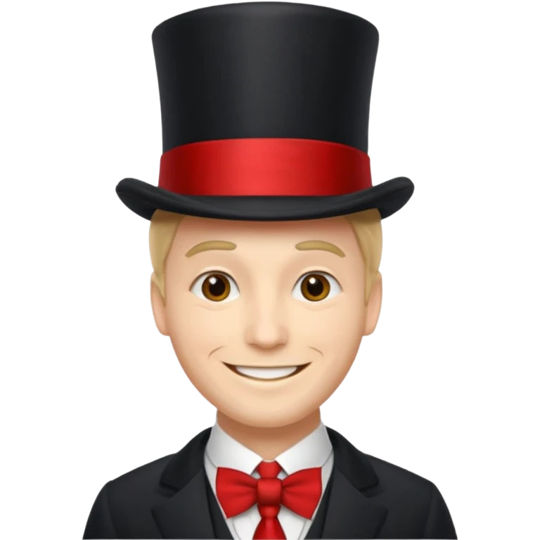 Man in top hat & long red tie emoji