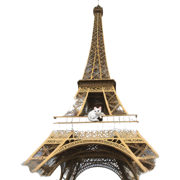 Cat on Eiffel Tower emoji