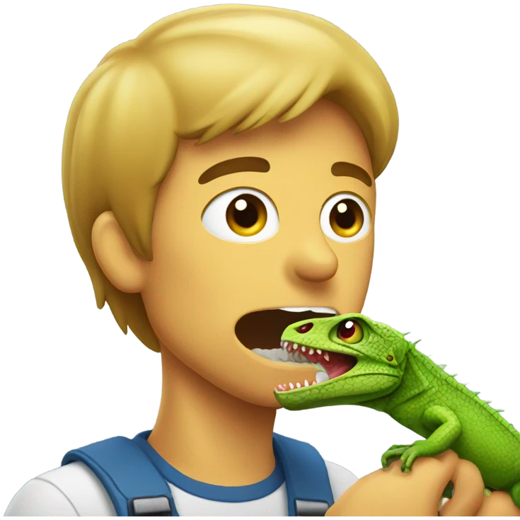 man eating lizard emoji