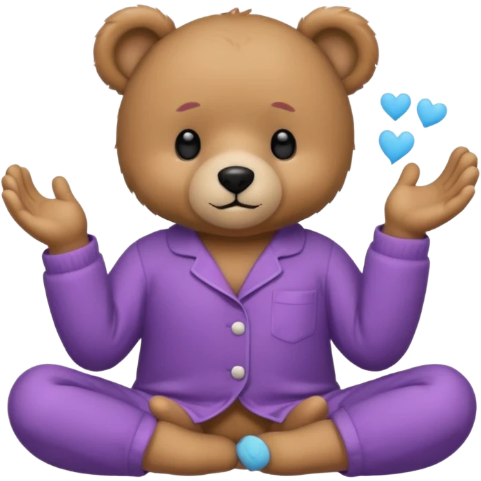 خرسی که لباس هاش بنفشه و کارای خود مراقبتی انجام میده emoji