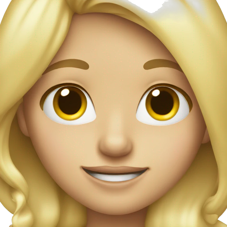 blonde girl winking emoji