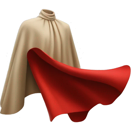faceless beige mannequin flying red cape emoji