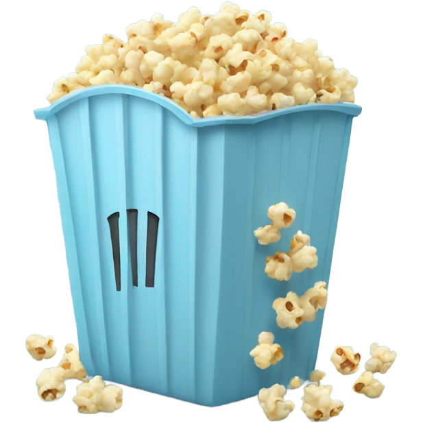 Popcorn in a pale blue bin emoji