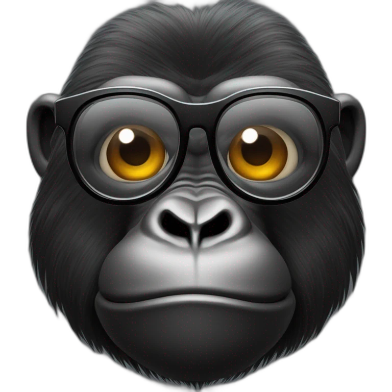 Tête de Gorille réaliste avec des lunettes de soleil emoji