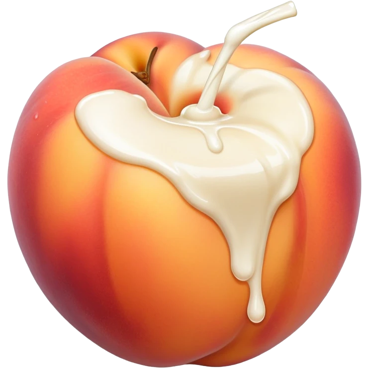 Peach with milk dripping off emoji
