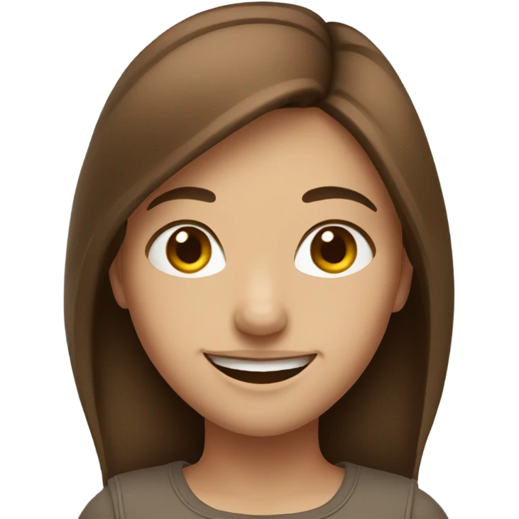 smiling girl with brown hair emoji