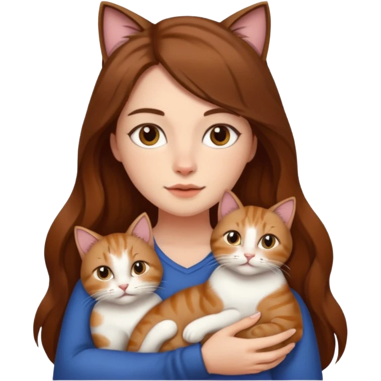 Woman with cats for boobs emoji