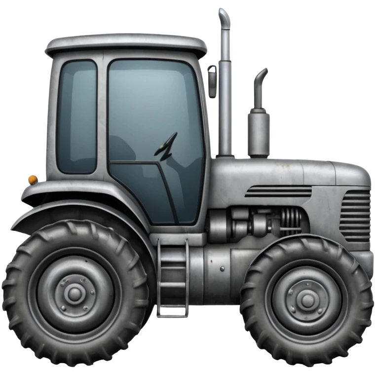 tractor in grey and black colors emoji