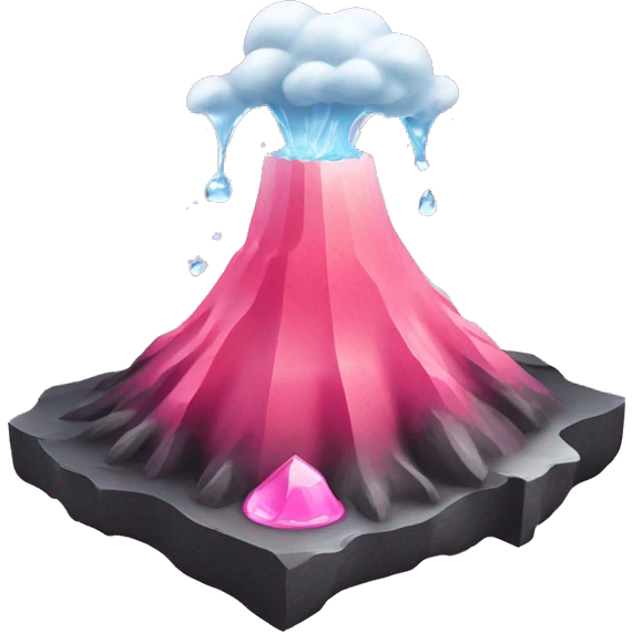 volcano but instead of lava coming out it is pink liquid with ice cubes emoji