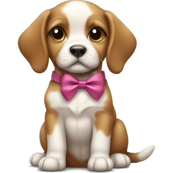 Puppy with a bow emoji