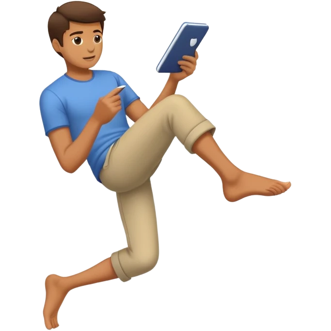 Kicking feet while reading messages  emoji