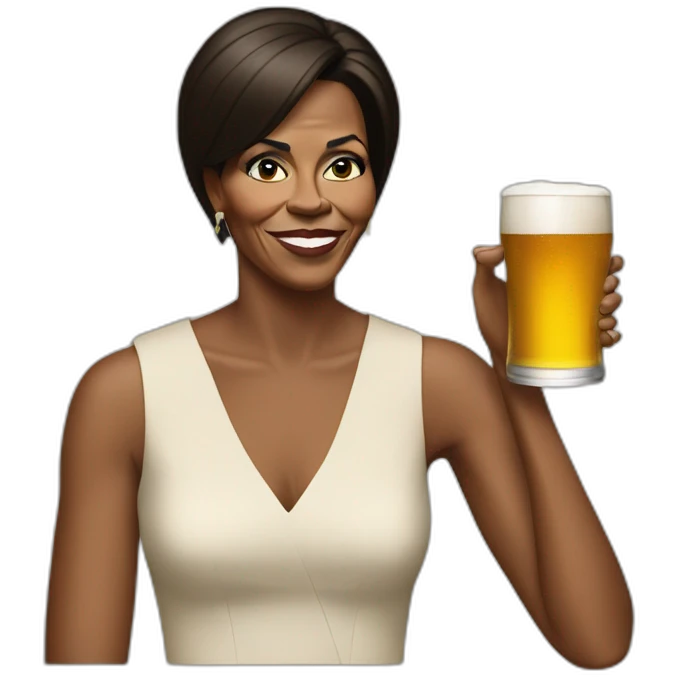 michele obama drinking beer emoji