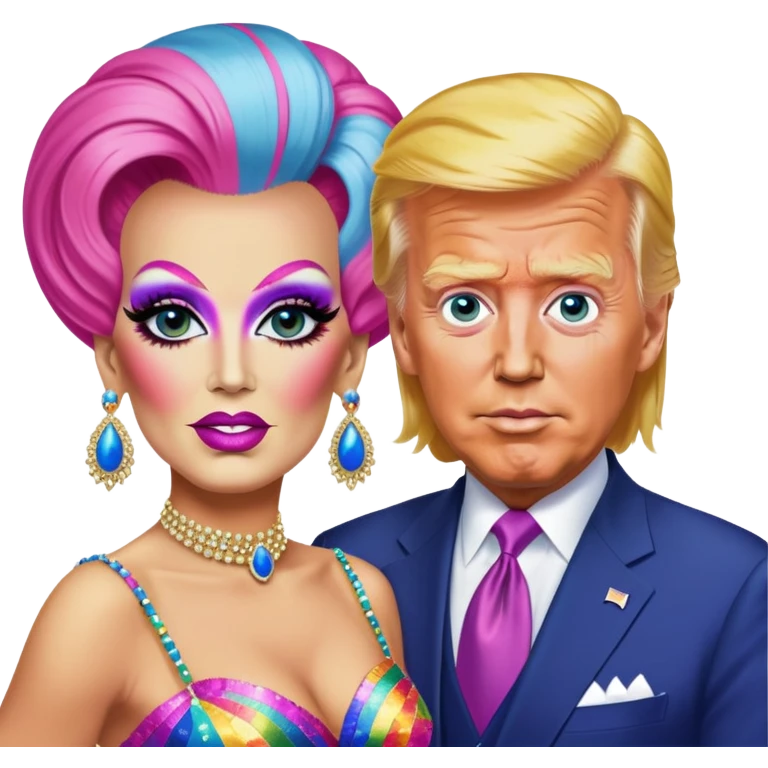 Donald Trump and Joe Biden as drag queens emoji