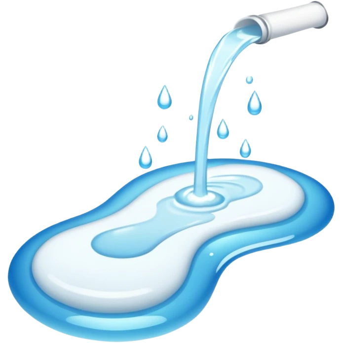 A white liquid squirting emoji