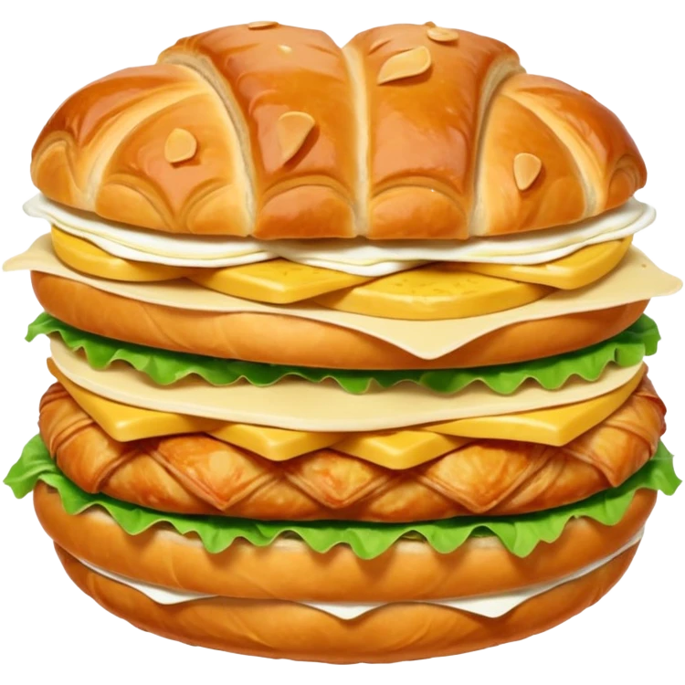Croissant chicken and Cesar salad sandwich emoji  emoji