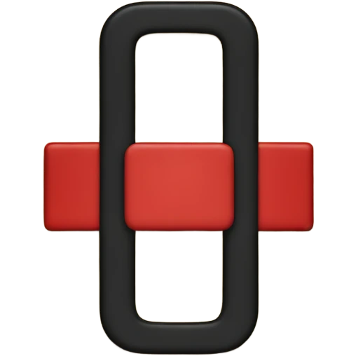 "A black and red rectangle with a medium sized yellow circle in the middle emoji