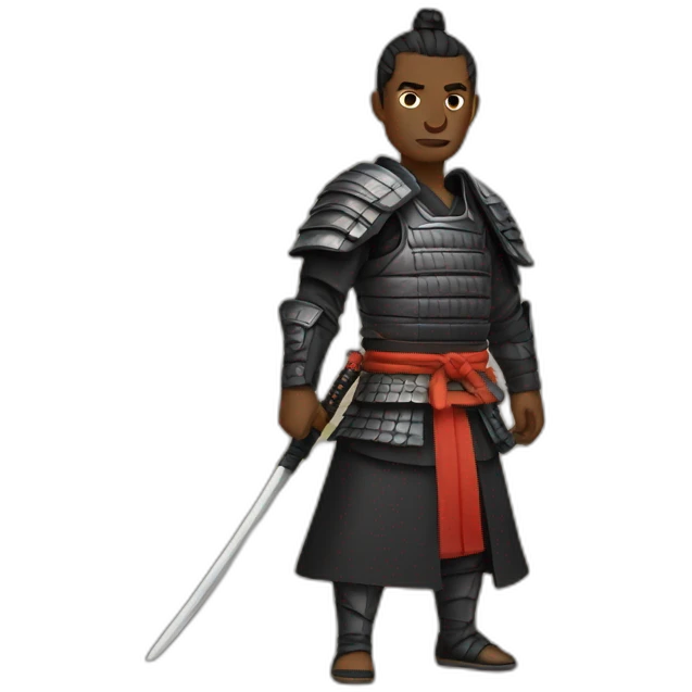 Black man that is a samurai emoji