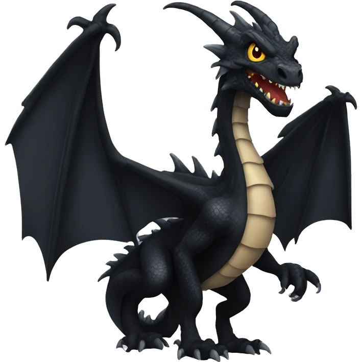 Scary black dragon emoji