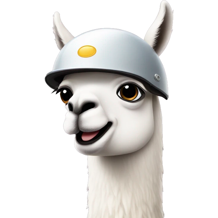 Llama confused with a helmet  emoji