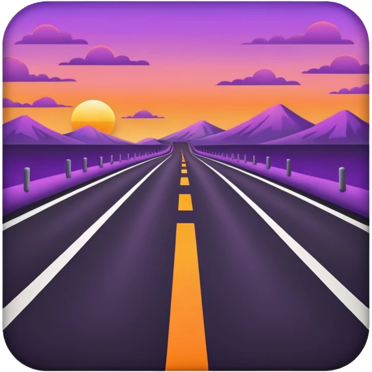road with sunset emoji