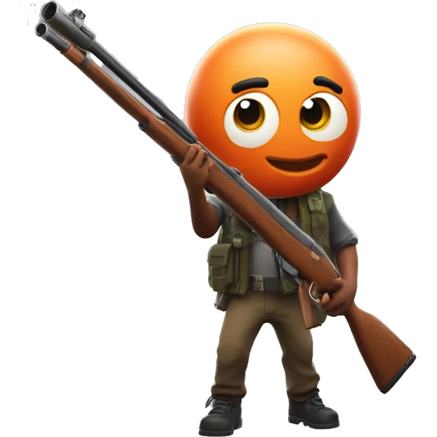 Fish stick Fortnite character holding a shotgun  emoji