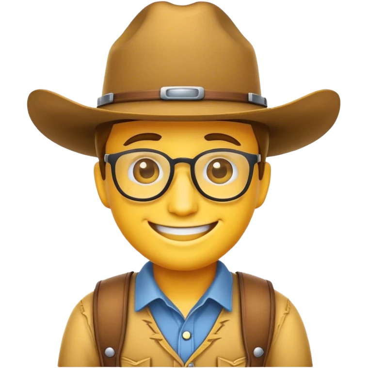 Nerd emoji with cowboy hat  emoji
