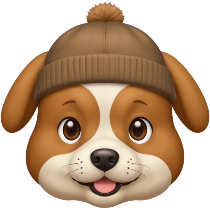 dog wearing beenie emoji