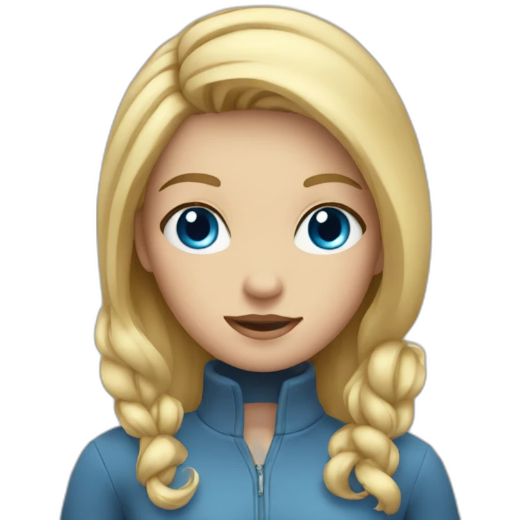 a girl with blue eyes and blond hair emoji