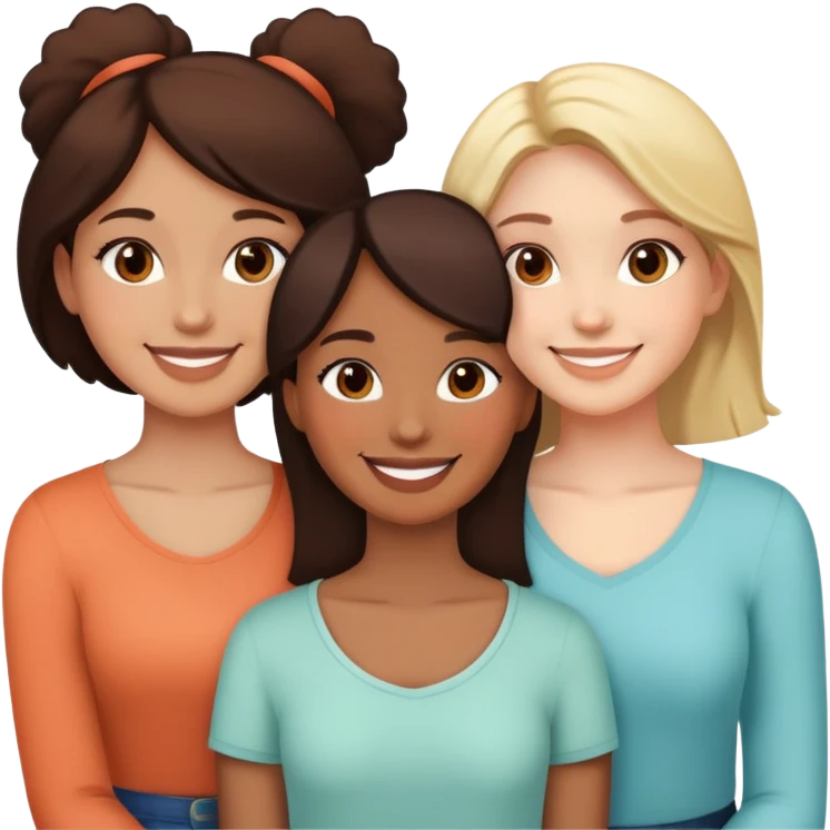 Three girl friends  emoji