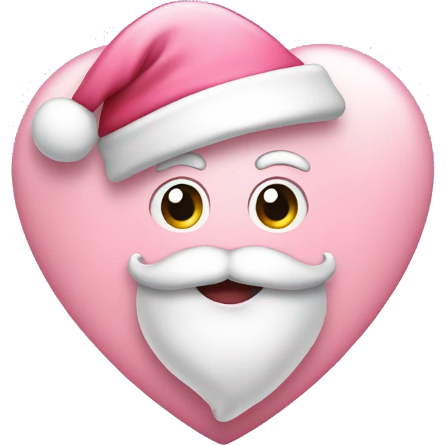 a light pink heart with a santa hat on it emoji