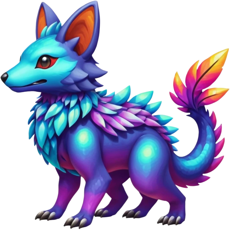  exotic colorful Protogen-Fakémon-Pokémon-Vernid-creature emoji