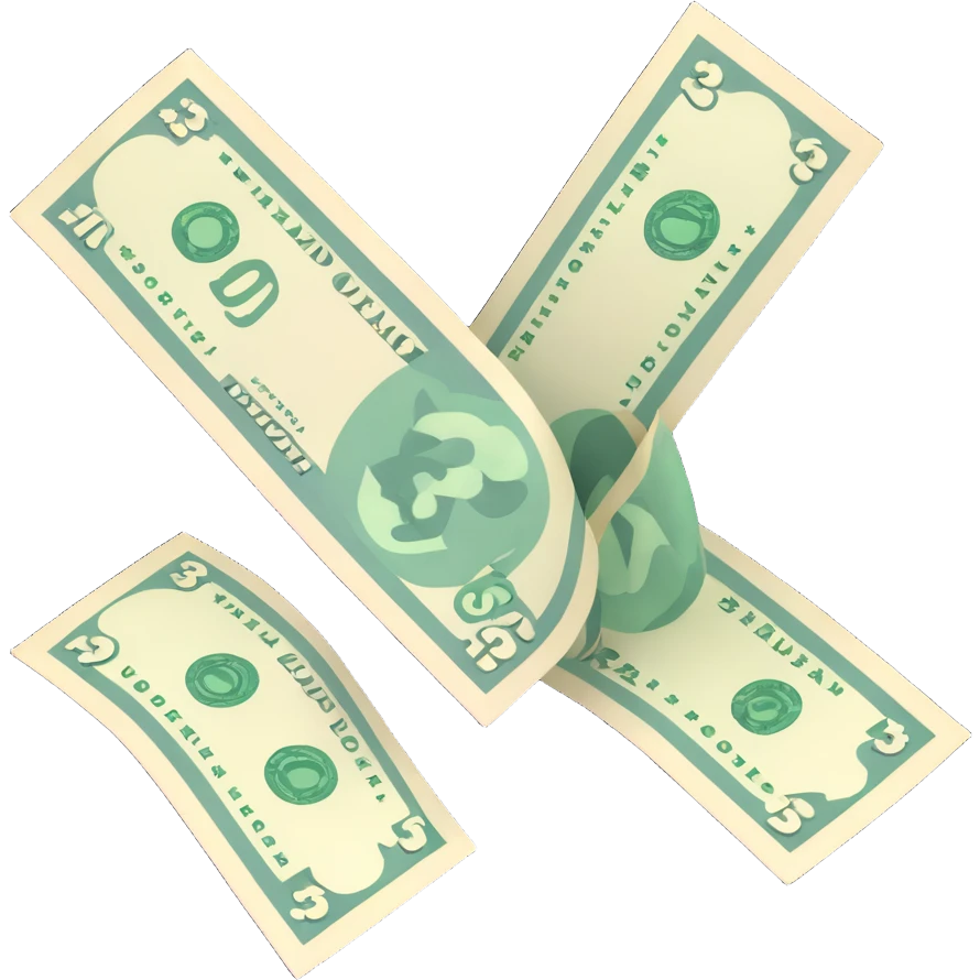 three dollar bills emoji