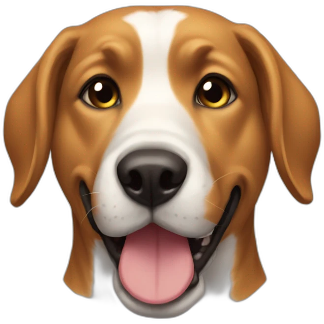 Dog that makes an inch emoji