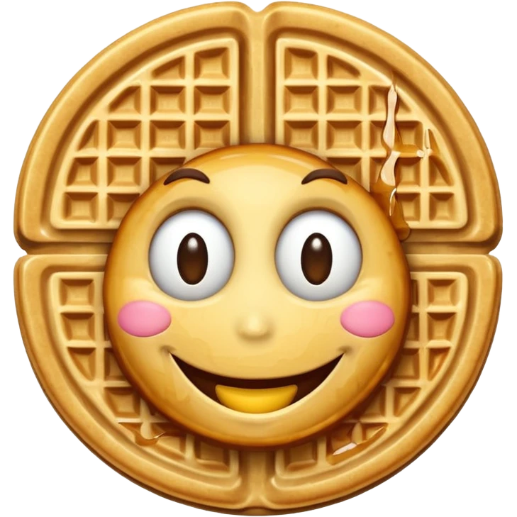 Happy waffle with a big smile emoji