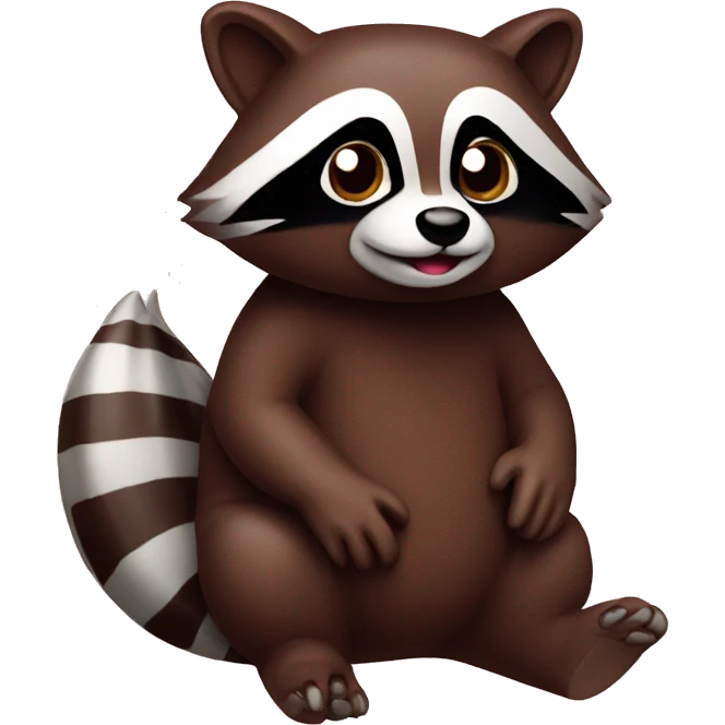 Chocolate raccoon ( one ) emoji